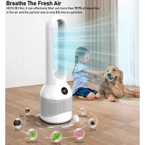 3 In 1 Bladeless Fan Air Cooler Heater And Air Purifier